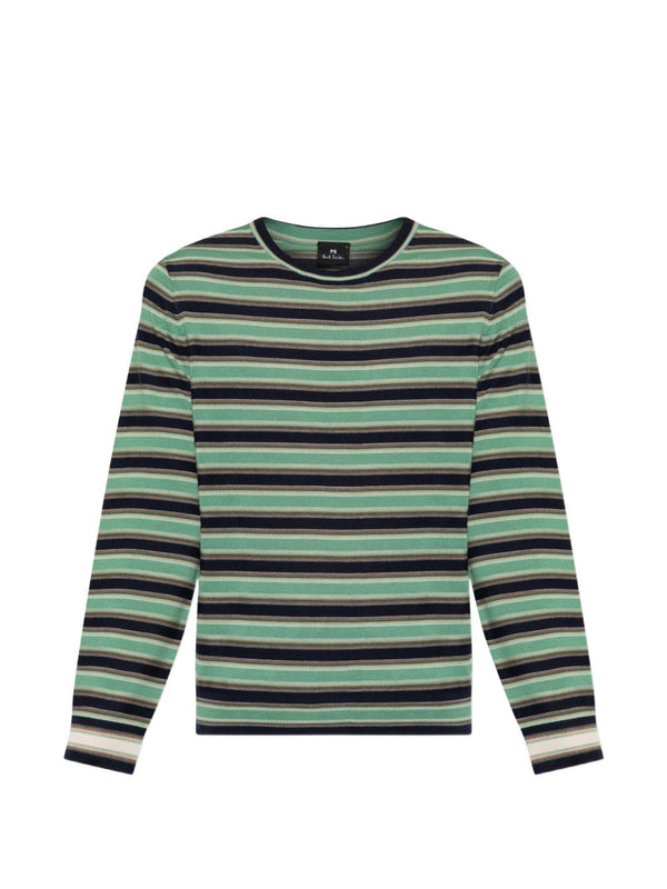 Wool Striped Crewneck Sweater