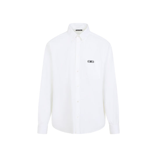 White Large Fit Cotton Shirt