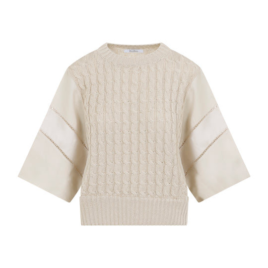 Unit White Linen Scatola Cable Sweater
