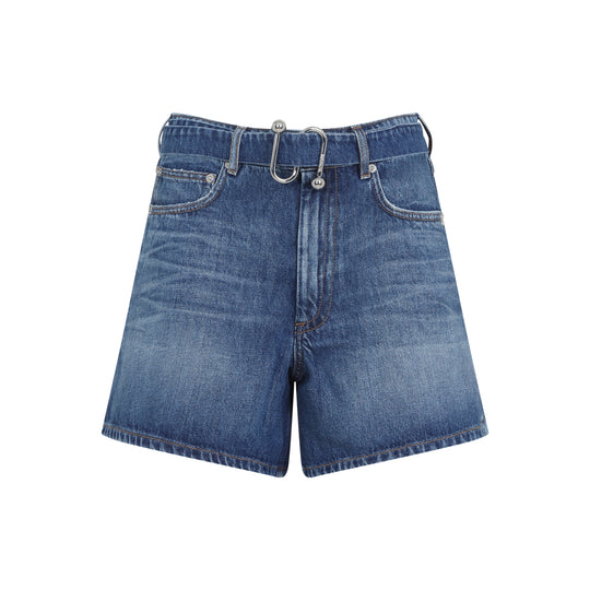Medio Vintage Blue Cotton Fiesta Denim Shorts