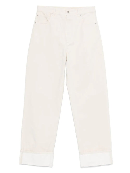 Jeans A Gamba Dritta Con Stampa Sul Retro