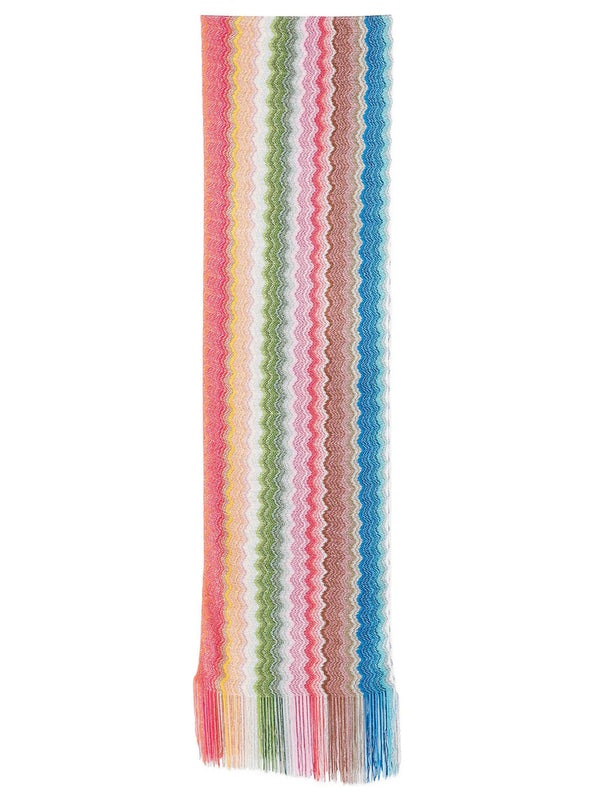 Sciarpa Zig-Zag In Viscosa Con Frange