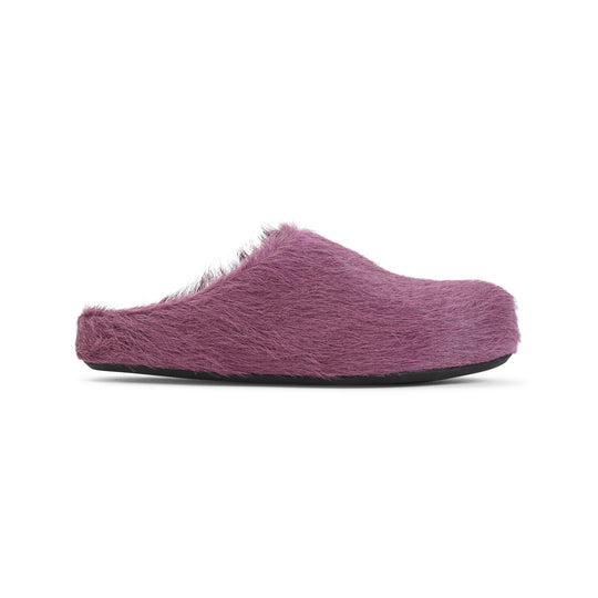 Prune Violet Calf Hair Fussbett Mules