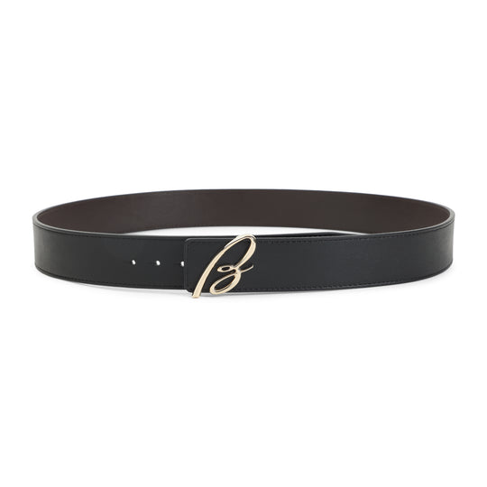 Black And Brown B Logo Reversible Leather Belt
