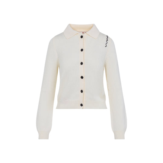 White Cotton Cardigan