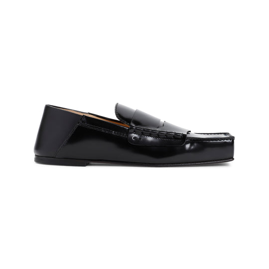 Black Cow Leather Les Mocassins Carre Loafers