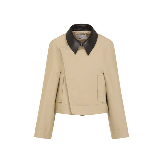 Beige Cotton Caban Jacket