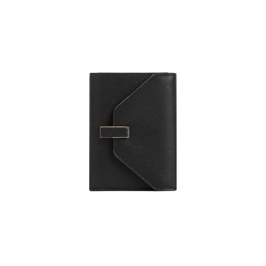 Black Iside Calf Leather Wallet