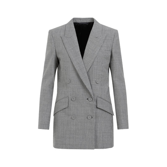 Black And White Double Breast Wool Jacket
