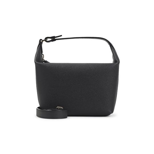 Sahara Black Calf Leather Mochi Pouch Bag