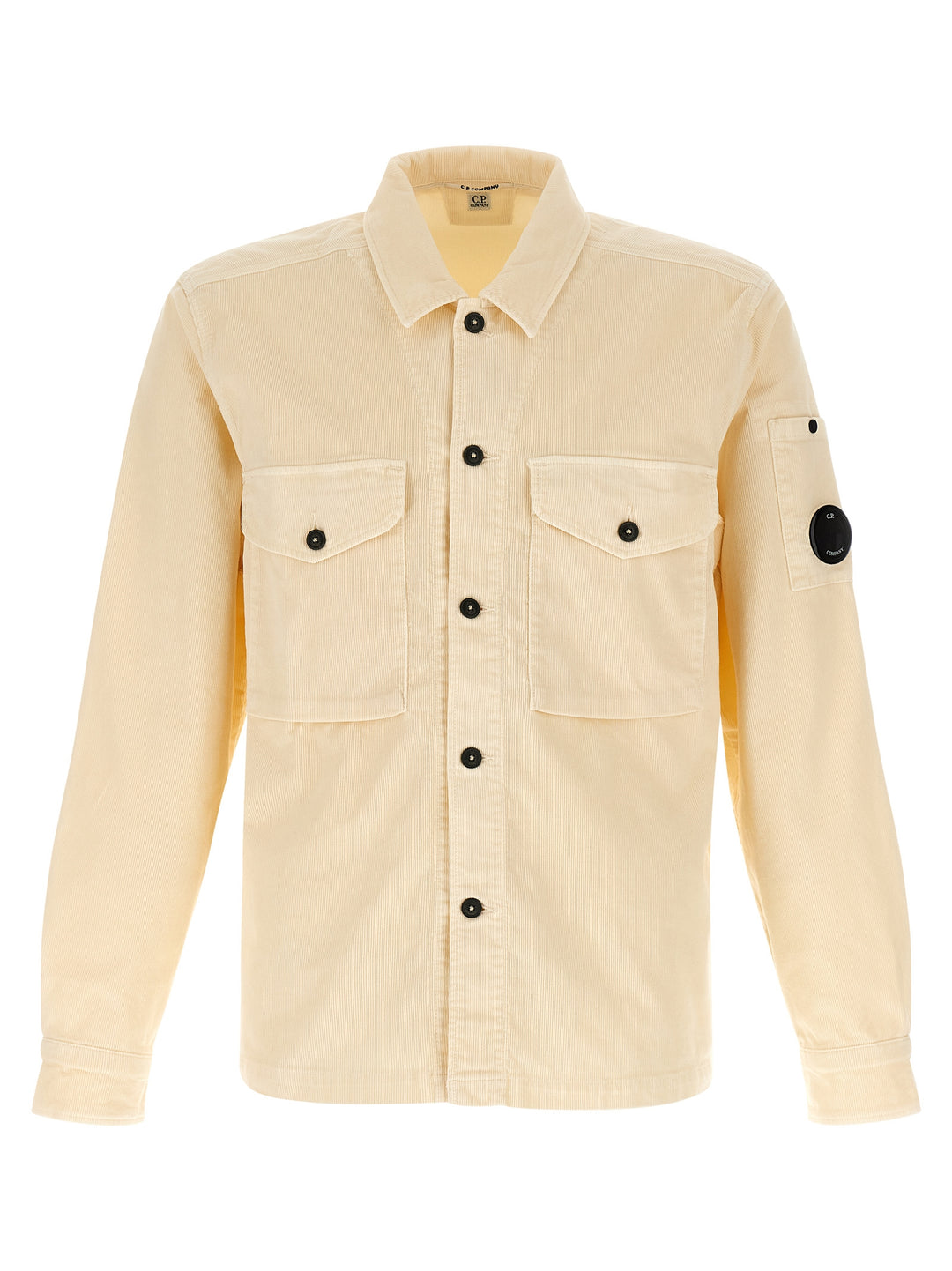 C.P. Company Ribbed Velvet Overshirt Camicie - Beige | c8ef5db2421becc3c55014e83cefcc4afa1c9086