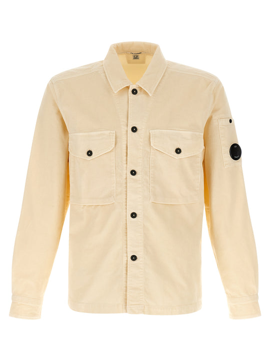 Ribbed Velvet Overshirt Camicie Beige