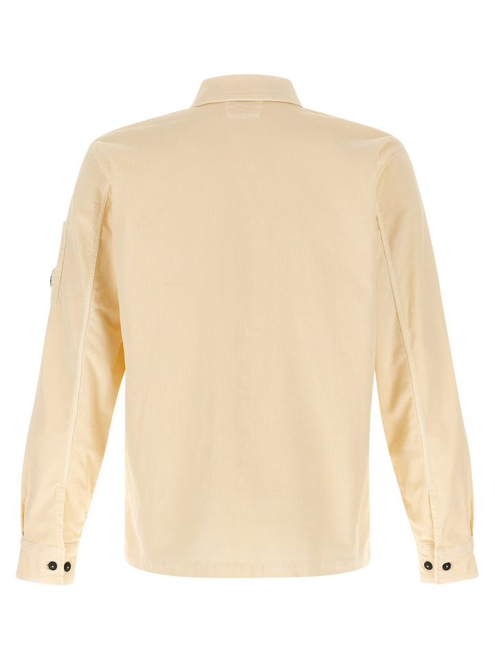 C.P. Company Ribbed Velvet Overshirt Camicie - Beige | e2142096819439ad1f0c8119a1b55cbbe49c717c