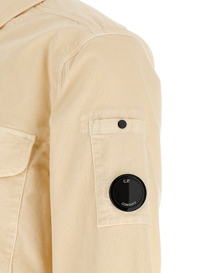 C.P. Company Ribbed Velvet Overshirt Camicie - Beige | 01ee16e25e88fc6135a0d7e0ee477195c404a87a