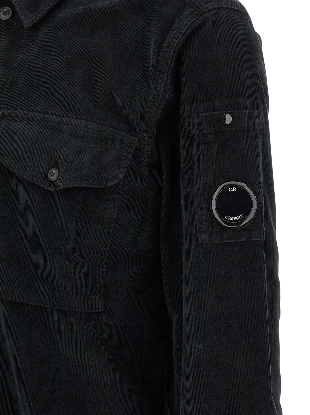 C.P. Company Ribbed Velvet Overshirt Camicie - Nero | a8d13357d6503295693621103c31aeeed78ceb28