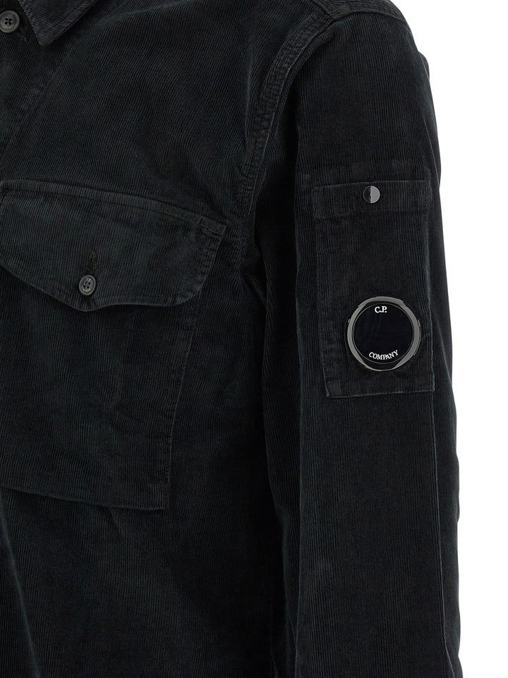 C.P. Company Ribbed Velvet Overshirt Camicie - Nero | a8d13357d6503295693621103c31aeeed78ceb28