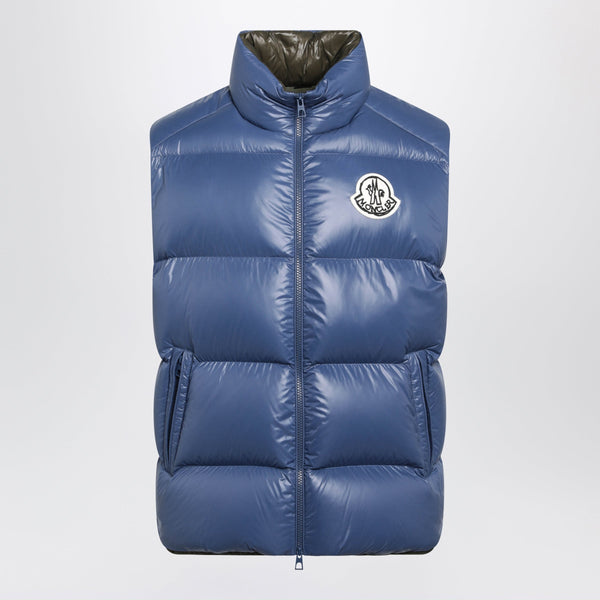 Light Blue Padded Gilet In Nylon Laqué
