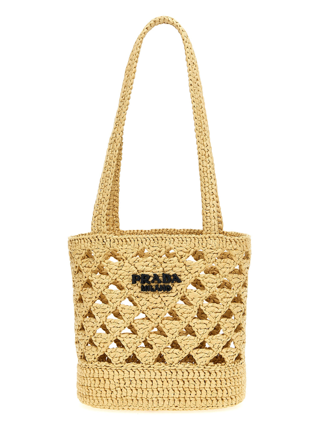 Prada Crochet Logo Handbag Borse a Mano - Beige | 047c326733dd84b0e0a51dfb637256c409e6f3e8