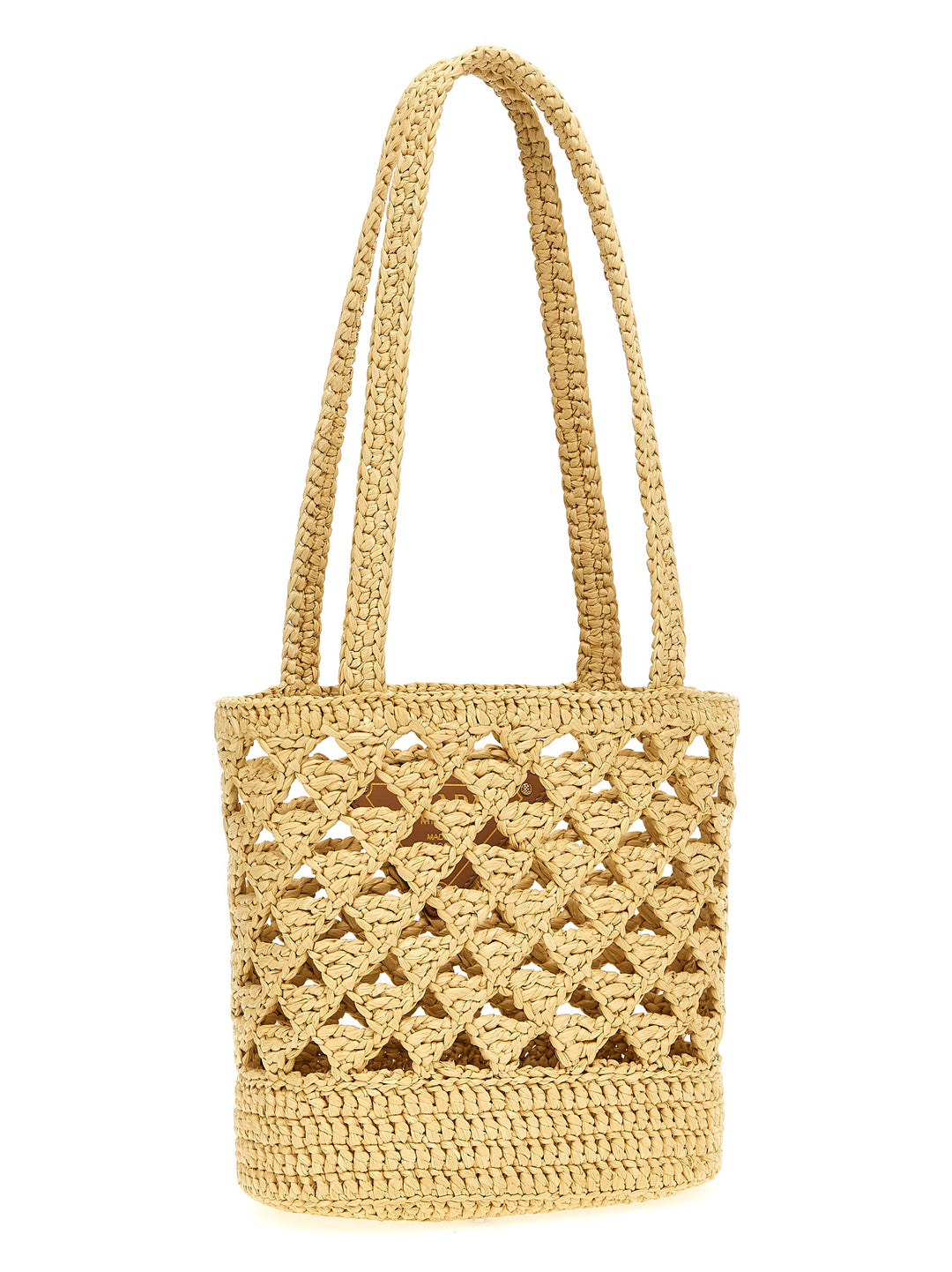 Prada Crochet Logo Handbag Borse a Mano - Beige | 2fb7bd57024cf003d82e8cae022915b70f93f91c