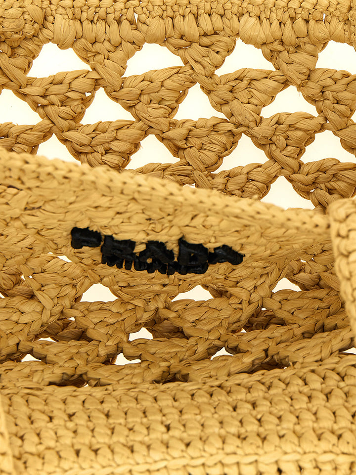 Prada Crochet Logo Handbag Borse a Mano - Beige | 5ed2152d923c98e04590fcf37b0c7a45b3c41121