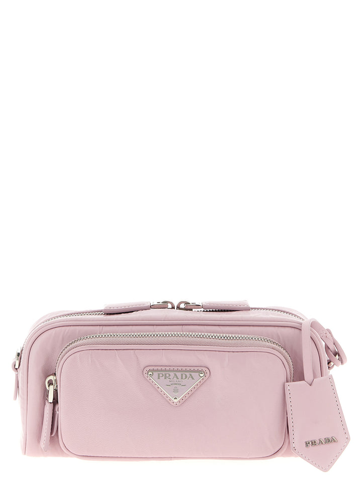 Prada Logo Antique Nappa Crossbody Bag Borse a Tracolla - Rosa | 77728c1e20e4b6fa240d79bff3c08ee598909873