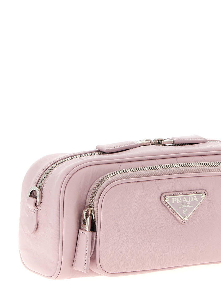 Prada Logo Antique Nappa Crossbody Bag Borse a Tracolla - Rosa | ce08538d900053f8e870cac97850e9905b771aa7