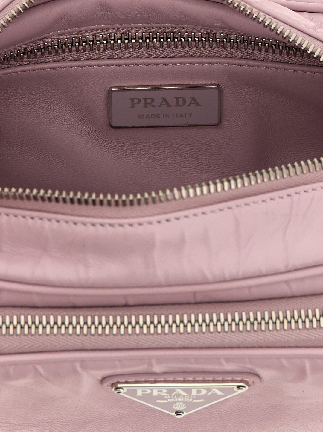Prada Logo Antique Nappa Crossbody Bag Borse a Tracolla - Rosa | 550bce17d4ba132cb1f013de52b8fb9d47b5b4ea