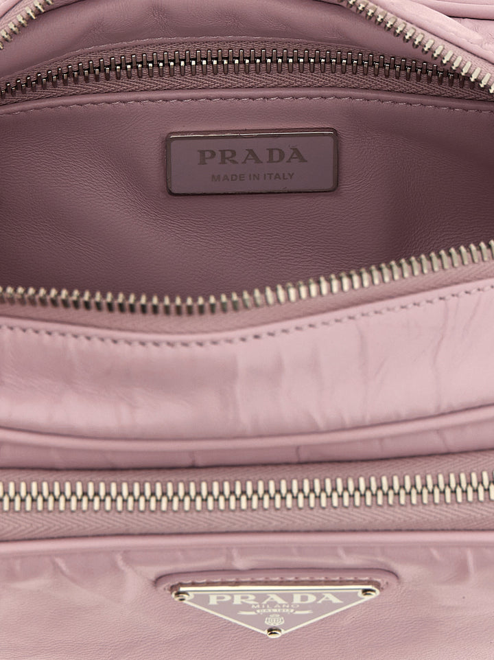 Prada Logo Antique Nappa Crossbody Bag Borse a Tracolla - Rosa | 550bce17d4ba132cb1f013de52b8fb9d47b5b4ea