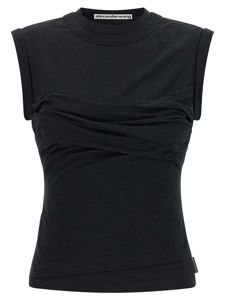 Alexander Wang Twisted Bust Layered Tank Top - Nero | bd2e1a49885369265f4bcd810ca6b60d7ab08dab