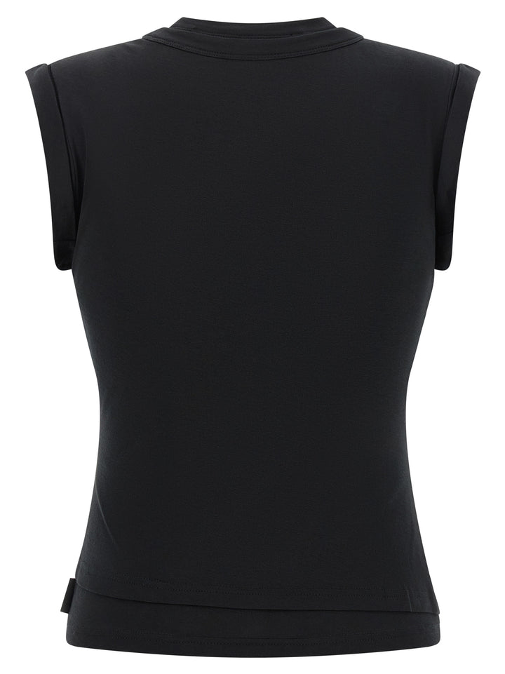 Alexander Wang Twisted Bust Layered Tank Top - Nero | 37638a2ed36589eb4fd0649efa0463d6788eaa06