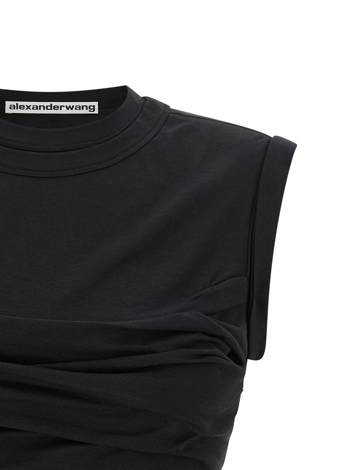 Alexander Wang Twisted Bust Layered Tank Top - Nero | f9fdb67e8533cb5048391175b2d3132219b994d9