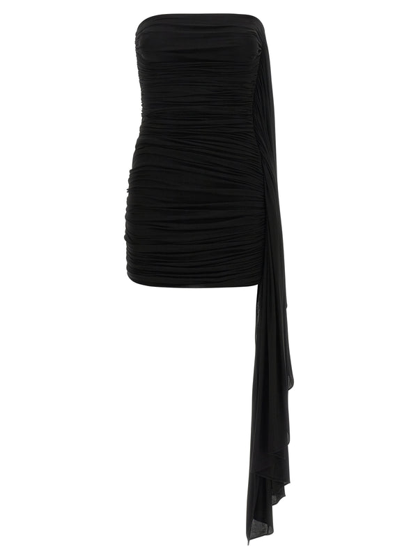 Asymmetrisch drapierte Abendkleider Schwarz
