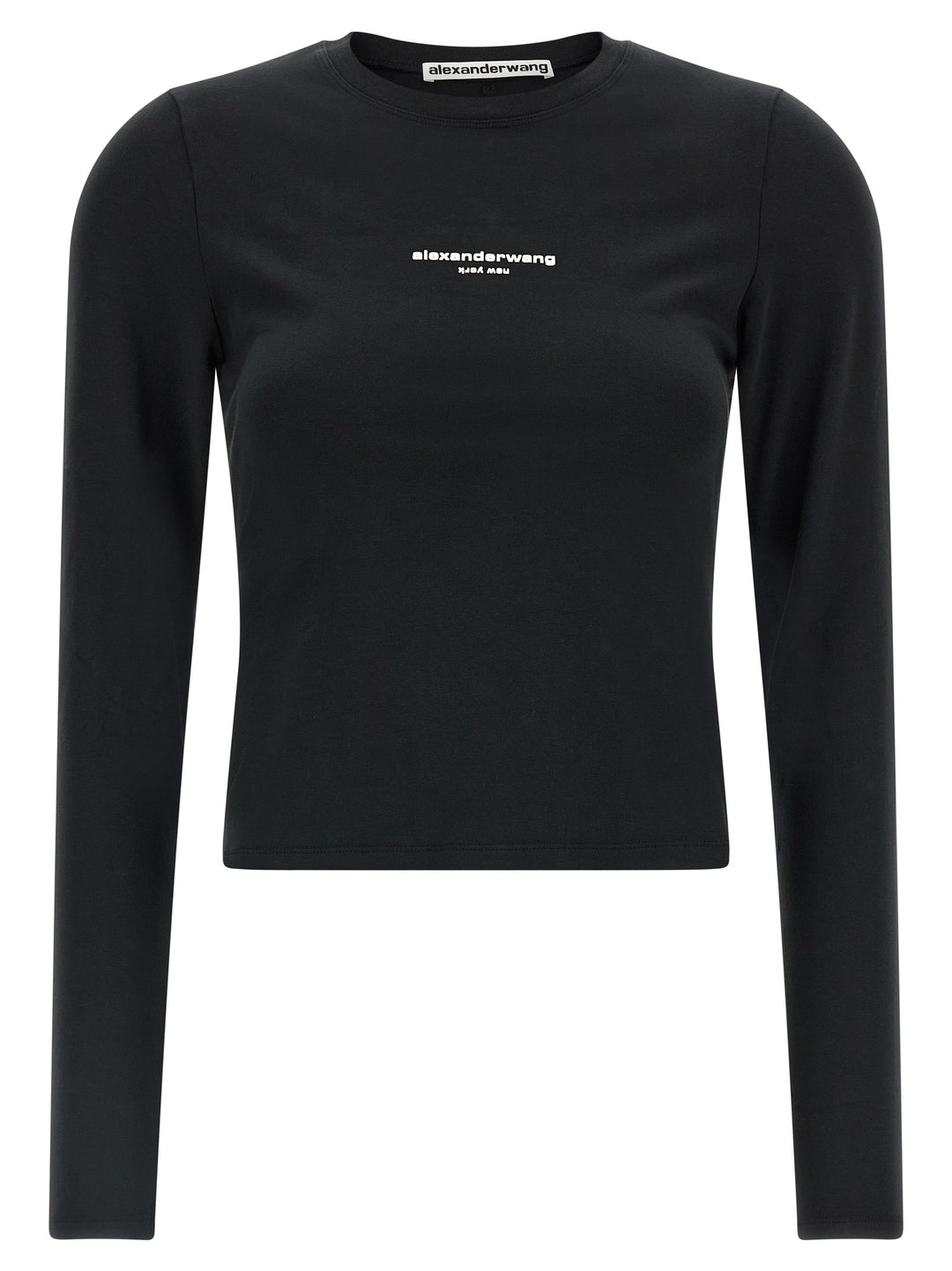 Alexander Wang Ls Tee W/Logo Print T shirt - Nero | 8292ba4d7d94d6e9777db4c897c91fa83d837f8f