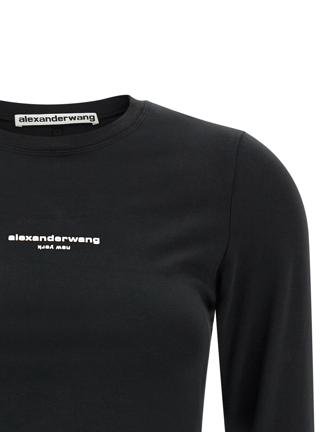 Alexander Wang Ls Tee W/Logo Print T shirt - Nero | 70f669ce802a2ebfec302a889e3fbdd3b0cfc182