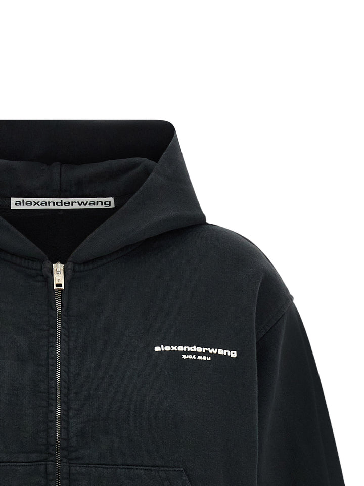 Alexander Wang Zip-Up Hoodie Felpe - Nero | c7dd21b9079e61acd25db8a1d19b30e1e48a8b8c