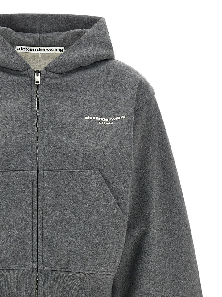 Alexander Wang Zip-Up Hoodie Felpe - Grigio | f918f2c8c965970955a328aa632ae9a07d126a04