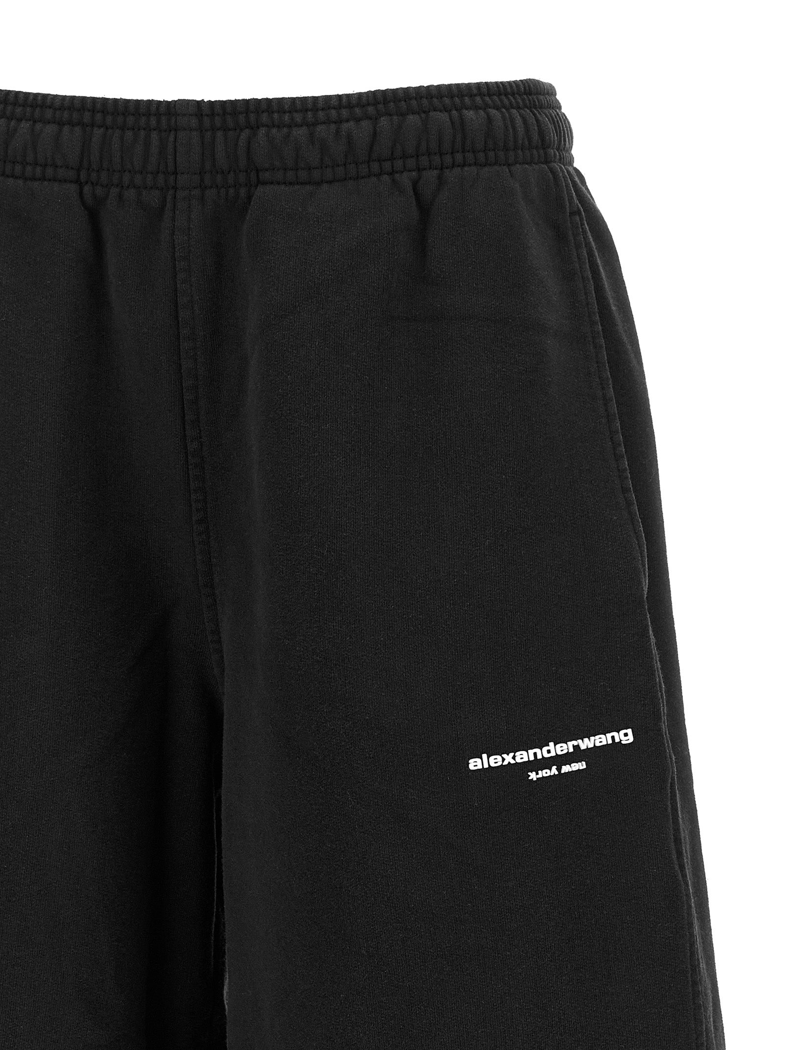 Alexander Wang Logo Fleece Pantaloni - Nero | 05a86b58b3d0e6cda2333a95192c3e608ac74296