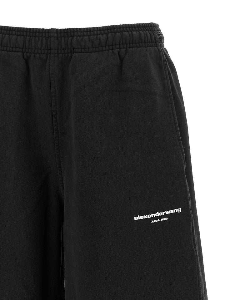 Alexander Wang Logo Fleece Pantaloni - Nero | 05a86b58b3d0e6cda2333a95192c3e608ac74296
