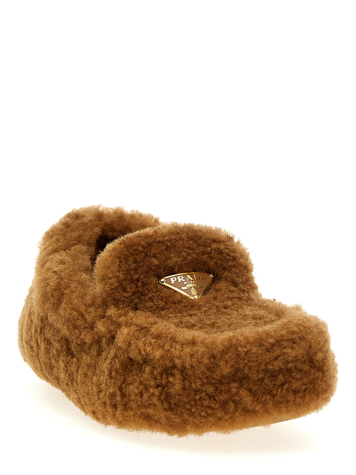 Prada Shearling Mocassini - Marrone | 9c52bb0d9dd4e745f8b65933fe98b5b4c2a24dc7