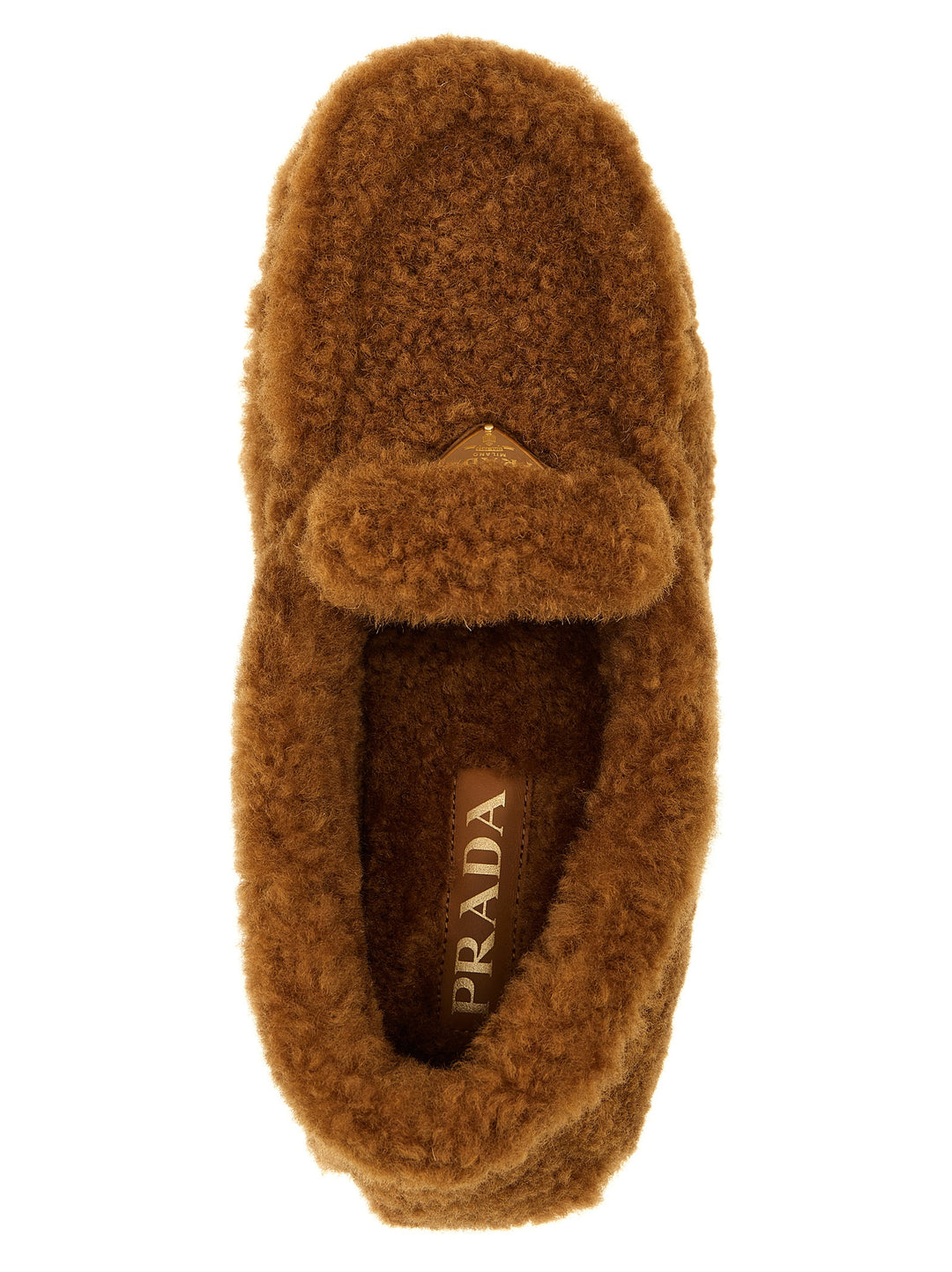 Prada Shearling Mocassini - Marrone | 4b3329149f999ef124c496d8bd2e7ff7c72e1e00