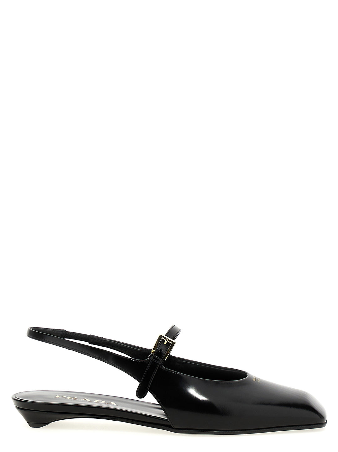 Prada Logo Slingback Flat shoes - Nero | 47b1102324d6c75312f174afff66a3ddb93a797e