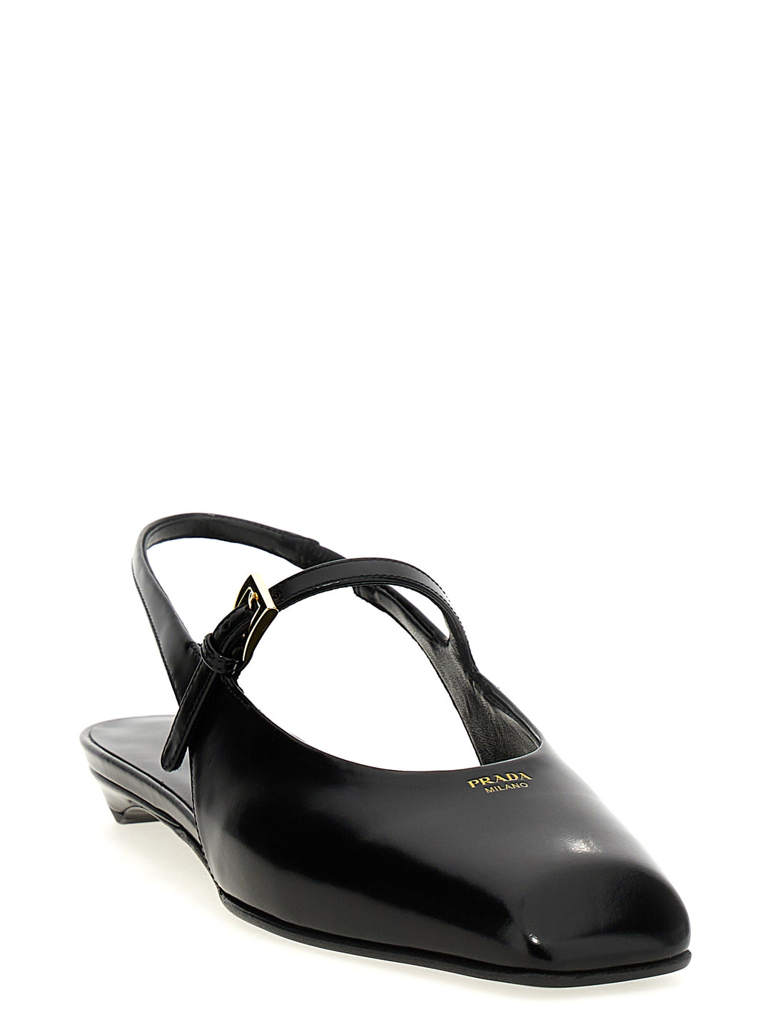 Prada Logo Slingback Flat shoes - Nero | d59b5c7cfc0d48017553a03f8aeaa4a4ab059701