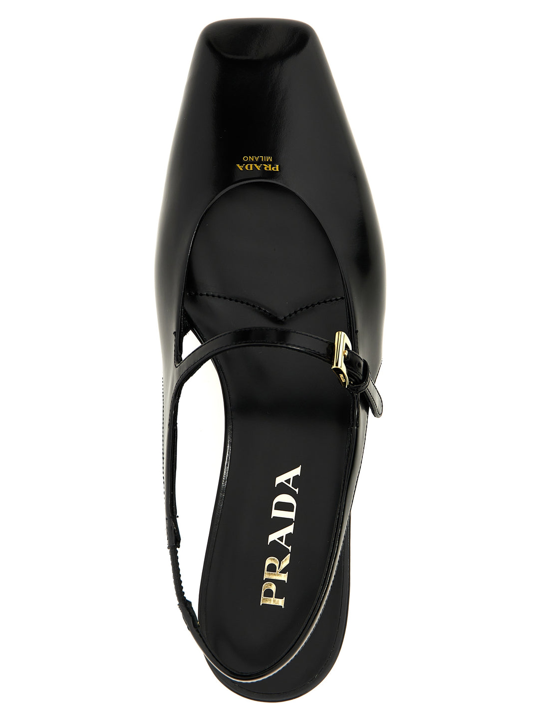 Prada Logo Slingback Flat shoes - Nero | 9e378ff9961d794ee5dcef14b068cc095bf313cf