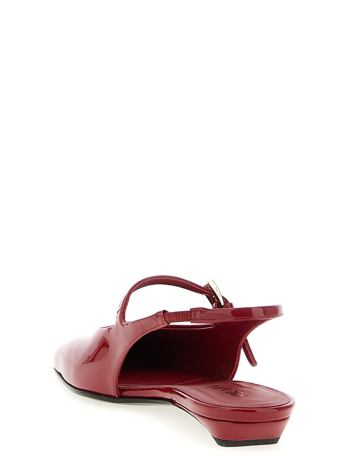 Prada Patent Leather Slingback Flat shoes - Rosso | a11250c75101109e7cba26c1abe4bcb5e81c6aec