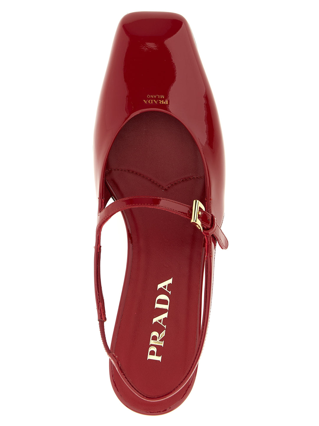 Prada Patent Leather Slingback Flat shoes - Rosso | 1ea3be3e2ffcdd47391aa209a3da90a3ed67db53
