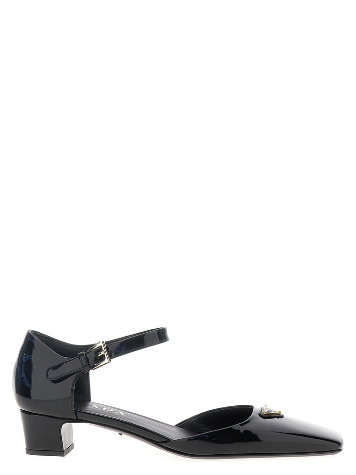 Prada Logo Patent Decollete - Nero | 9ea5a4e3c38c698900ea5c15c5c650b1362e5e8e