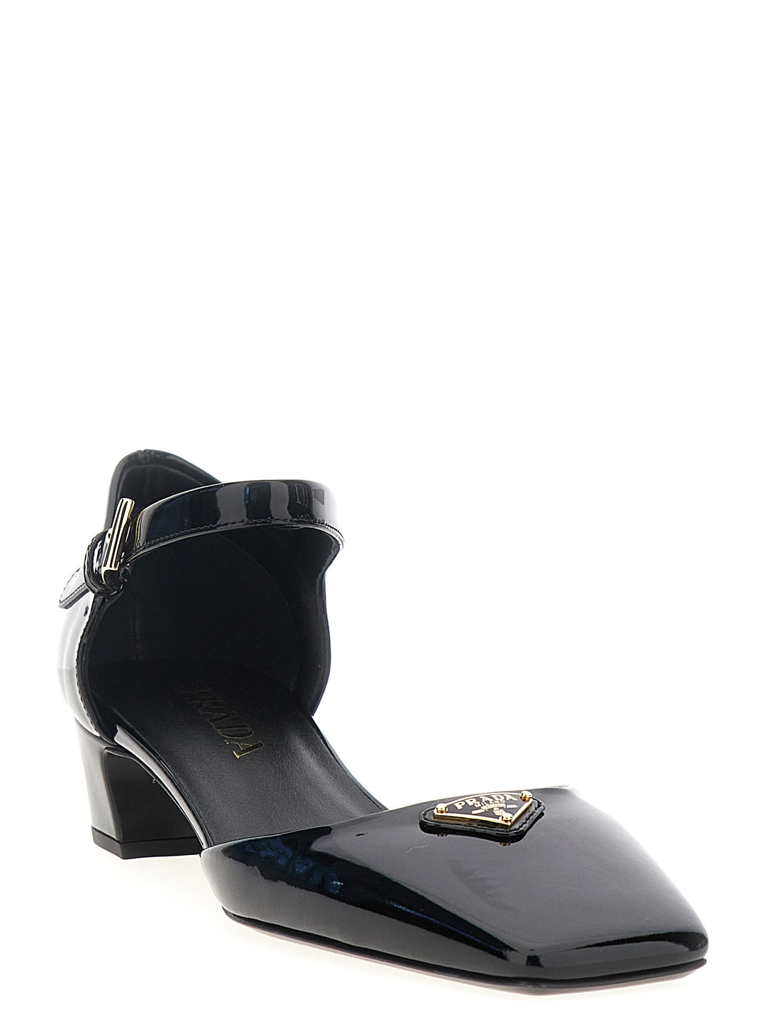 Prada Logo Patent Decollete - Nero | 81de3a2dac70bfa0beb4fc55569ccaa807edb082