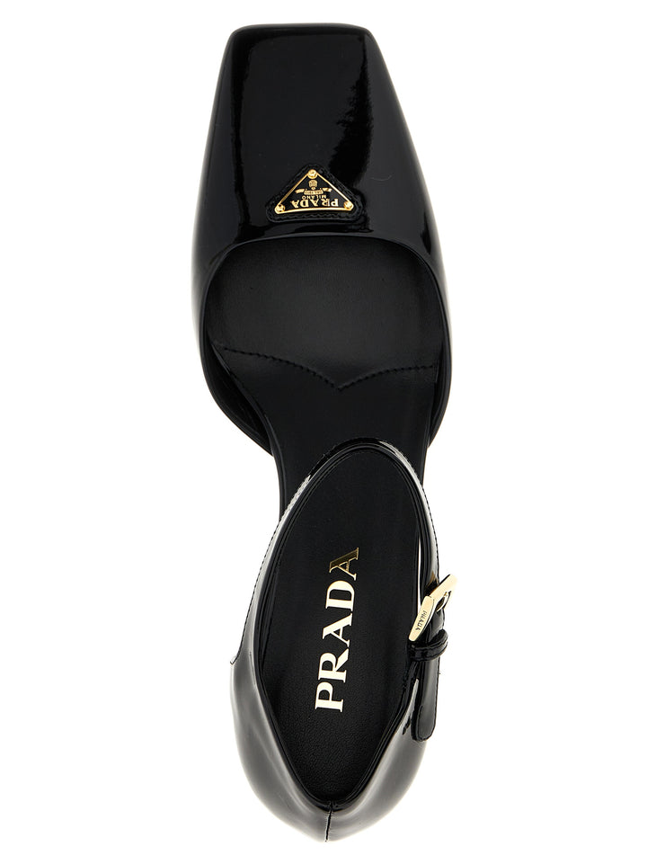 Prada Logo Patent Decollete - Nero | a6efcfc661adec81e4692cfc0e43c96f5775f4a4