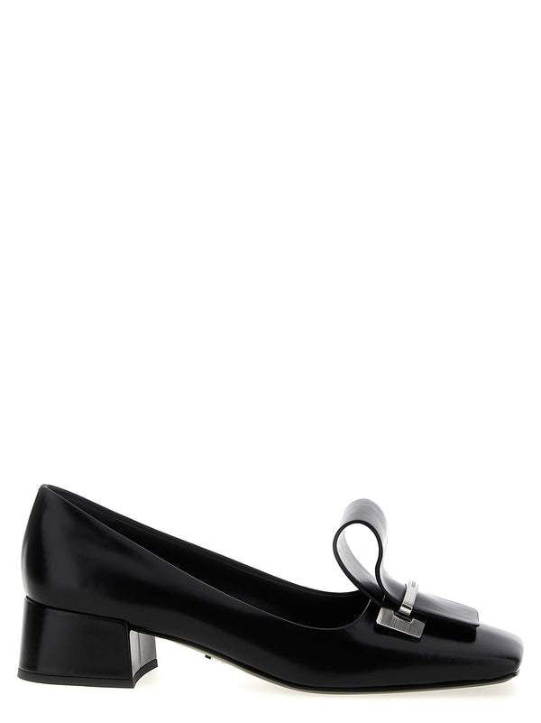 Leather Decollete Nero