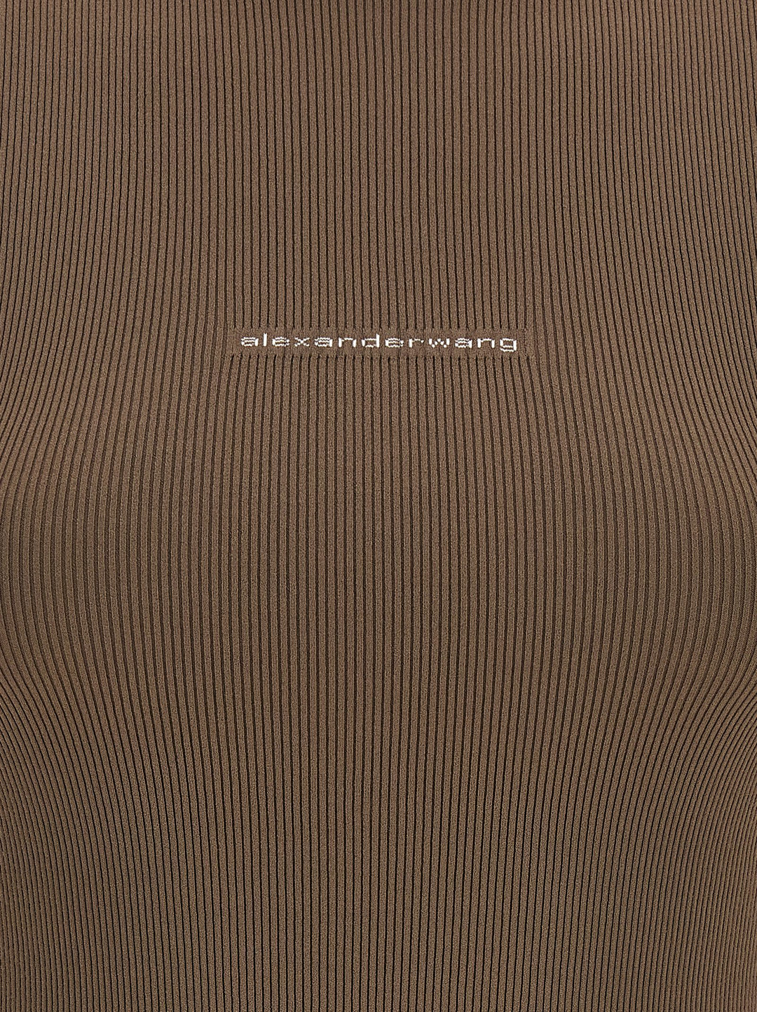 Alexander Wang Ribbed  With Logo T shirt - Marrone | c8bdbff63a3aca38fc31a0d6564d36bff1e29d3e